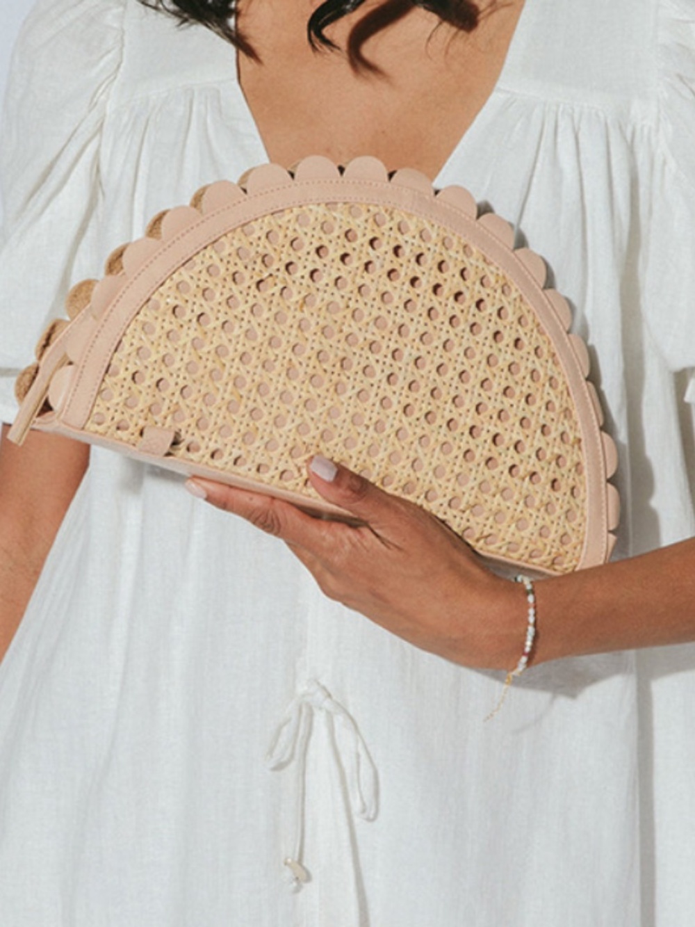 Cleobella Hallie perforated leather clutch